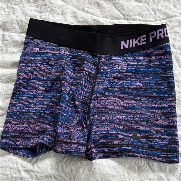 Nike Pro Women's Performance Shorts - Navy, Teal/Purple, Gray, Purple/Blue - Picture 11 of 13